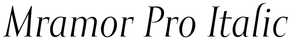 Mramor Pro Italic Font