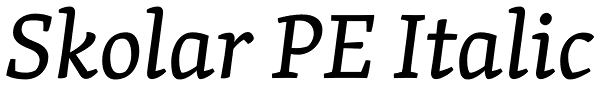 Skolar PE Italic Font