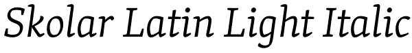 Skolar Latin Light Italic Font