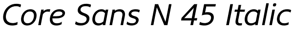 Core Sans N 45 Italic Font