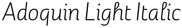 Adoquin Light Italic Font