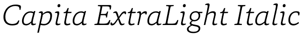 Capita ExtraLight Italic Font