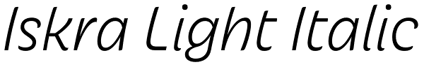 Iskra Light Italic Font