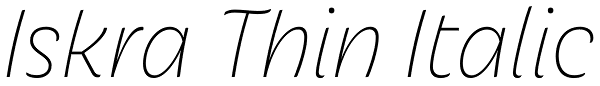 Iskra Thin Italic Font