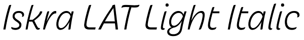 Iskra LAT Light Italic Font