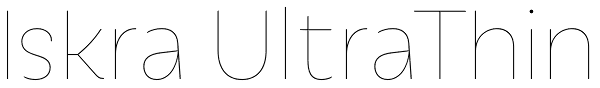 Iskra UltraThin Font