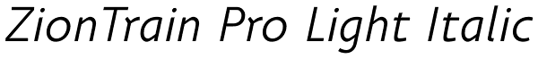 ZionTrain Pro Light Italic Font