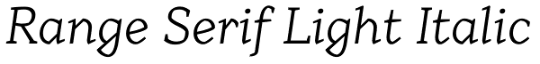 Range Serif Light Italic Font