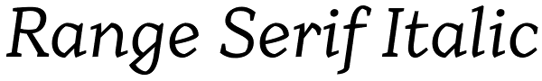 Range Serif Italic Font