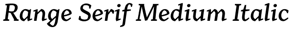 Range Serif Medium Italic Font