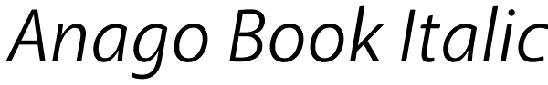 Anago Book Italic Font