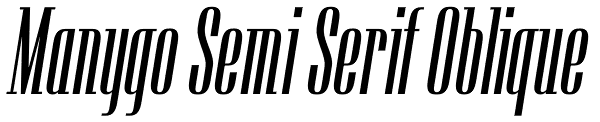 Manygo Semi Serif Oblique Font