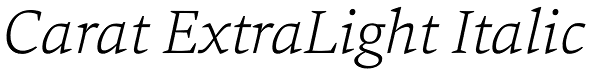 Carat ExtraLight Italic Font