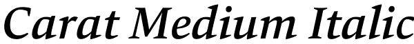 Carat Medium Italic Font