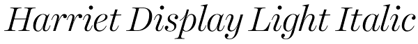 Harriet Display Light Italic Font