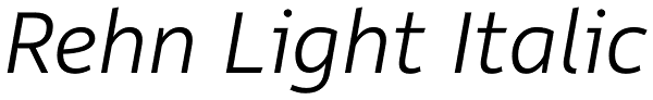 Rehn Light Italic Font