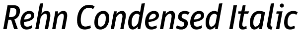 Rehn Condensed Italic Font