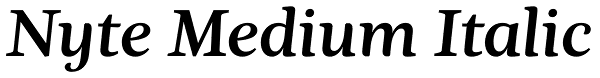 Nyte Medium Italic Font