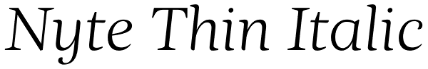 Nyte Thin Italic Font
