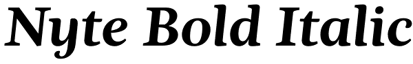 Nyte Bold Italic Font