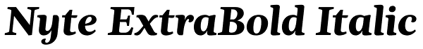 Nyte ExtraBold Italic Font