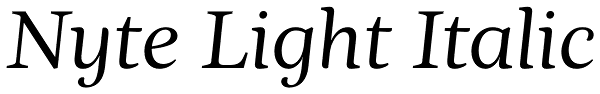 Nyte Light Italic Font