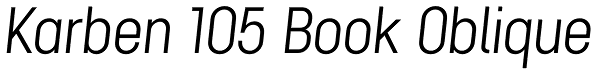 Karben 105 Book Oblique Font