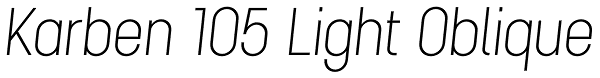 Karben 105 Light Oblique Font