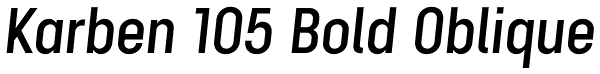 Karben 105 Bold Oblique Font