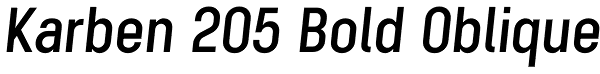 Karben 205 Bold Oblique Font