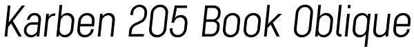 Karben 205 Book Oblique Font