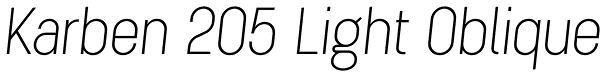 Karben 205 Light Oblique Font