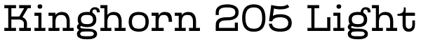 Kinghorn 205 Light Font