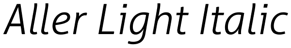 Aller Light Italic Font