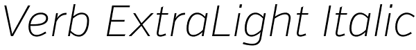 Verb ExtraLight Italic Font