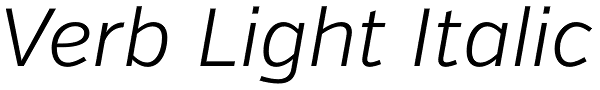 Verb Light Italic Font