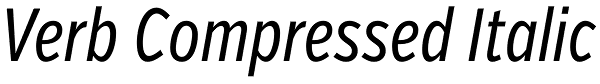 Verb Compressed Italic Font