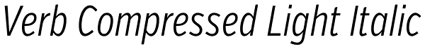 Verb Compressed Light Italic Font