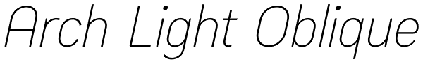 Arch Light Oblique Font