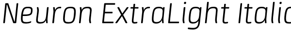 Neuron ExtraLight Italic Font