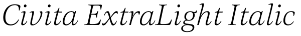 Civita ExtraLight Italic Font