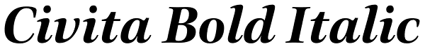 Civita Bold Italic Font