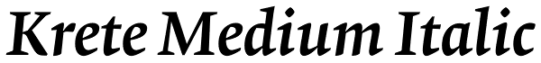 Krete Medium Italic Font