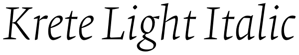 Krete Light Italic Font