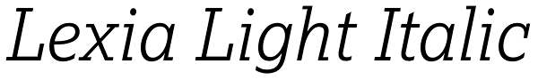 Lexia Light Italic Font