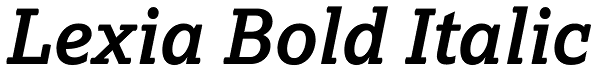 Lexia Bold Italic Font