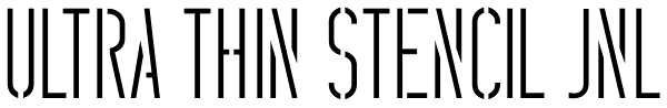 Ultra Thin Stencil JNL Font