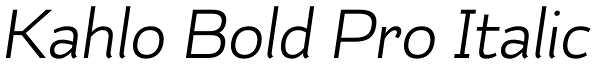 Kahlo Bold Pro Italic Font