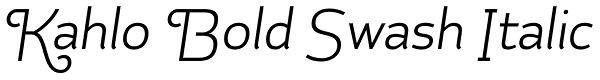 Kahlo Bold Swash Italic Font