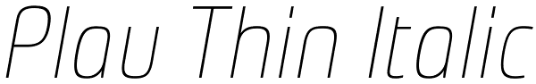 Plau Thin Italic Font